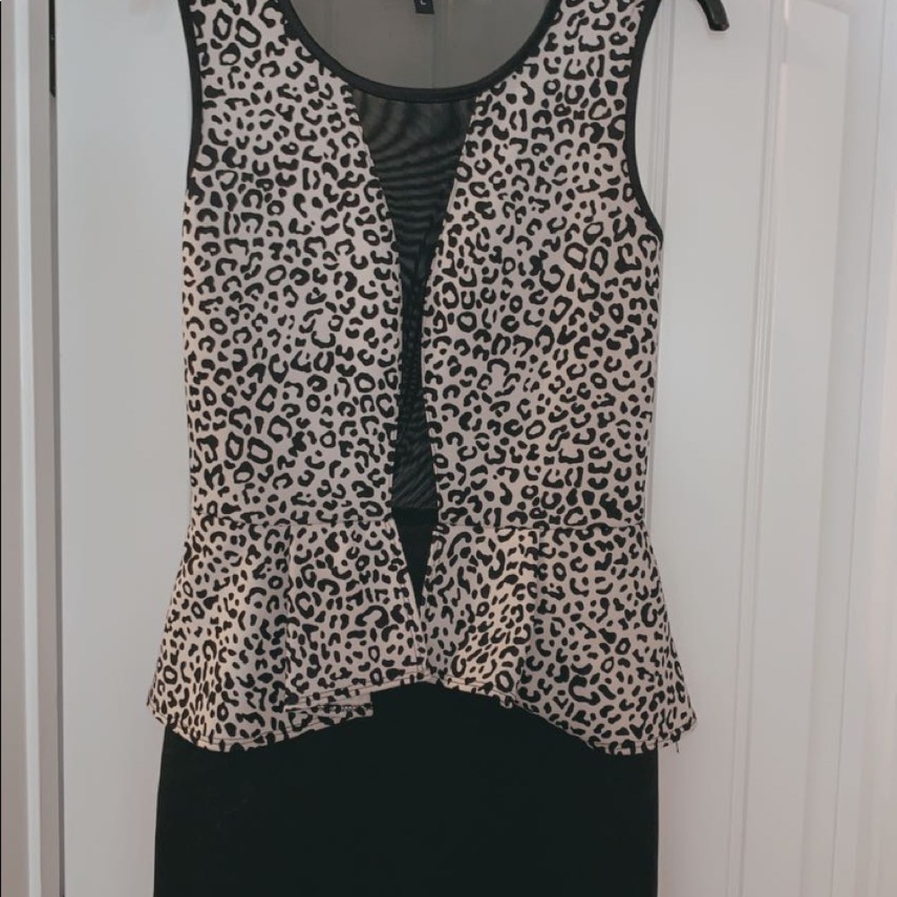 Black and white cheetah print dress